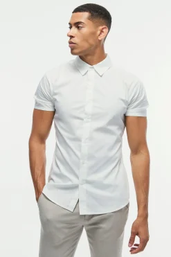 boohooMAN Short Sleeve Stretch Fit Shirt | UK| Shirts