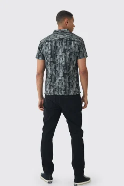 boohooMAN Short Sleeve Textured Jacquard Shirt | UK| Shirts