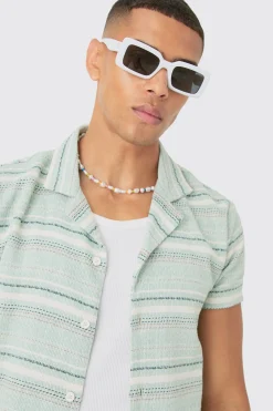 boohooMAN Short Sleeve Textured Stripe Shirt | UK| Shirts