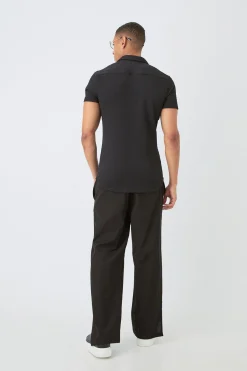 boohooMAN Short Sleeve Triangle Geo Muscle Fit Shirt | UK| Shirts