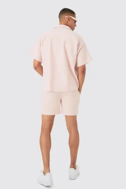 boohooMAN Short Sleeve Triangle Geo Boxy Shirt & Short Set | UK| Sets & Co-Ords