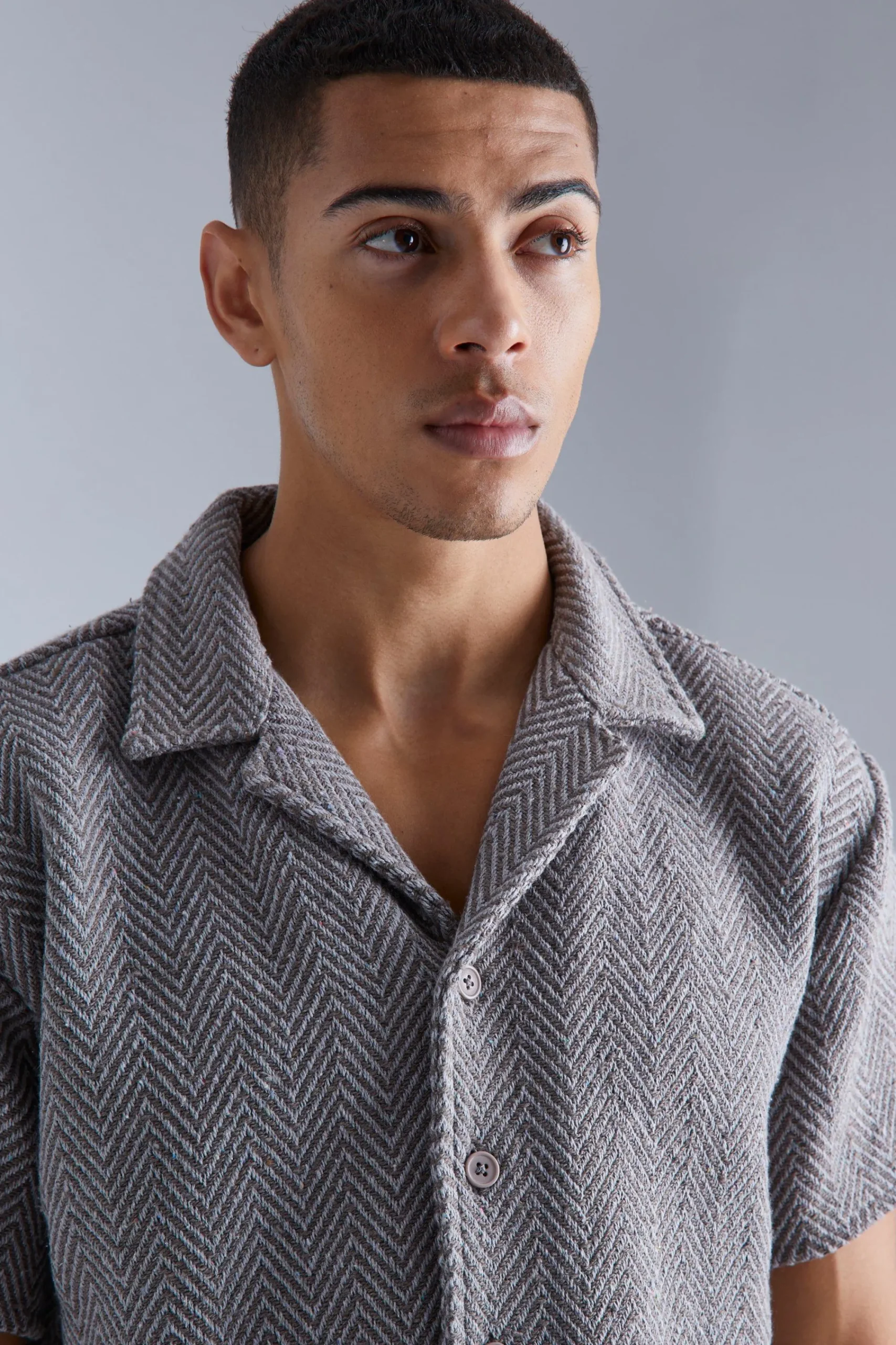 boohooMAN Short Sleeve Zig Zag Contrast Boxy Shirt | UK| Shirts