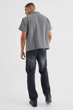 boohooMAN Short Sleeve Zig Zag Contrast Boxy Shirt | UK| Shirts