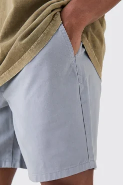 boohooMAN Shorter Length Relaxed Fit Elasticated Waist Chino Shorts In | UK| Shorts