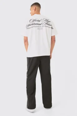 boohooMAN Side Stripe Split Hem Straight Leg Trousers | UK| Trousers