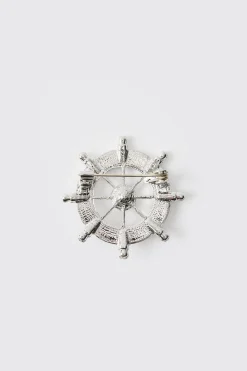 boohooMAN Compass Brooch | UK| Jewellery & Watches