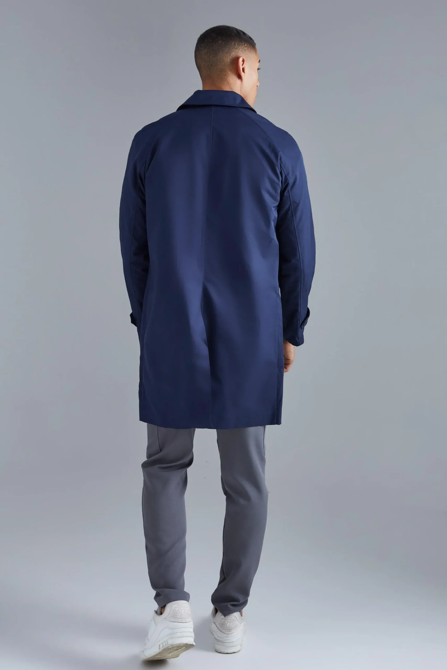 boohooMAN Single Breasted Poly Twill Mac | UK| Coats & Jackets