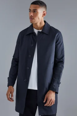 boohooMAN Single Breasted Poly Twill Mac | UK| Coats & Jackets