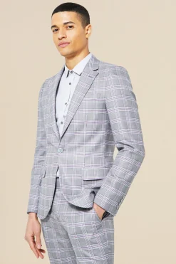 boohooMAN Single Breasted Skinny Check Suit Jacket | UK| Suits & Tailoring