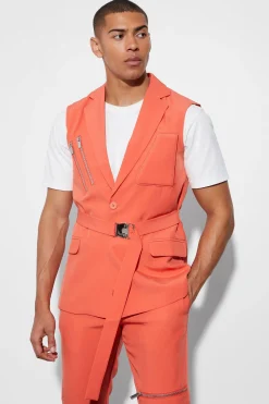 boohooMAN Single Breasted Sleeveless Suit Jacket | UK| Suits & Tailoring