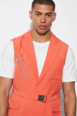 boohooMAN Single Breasted Sleeveless Suit Jacket | UK| Suits & Tailoring