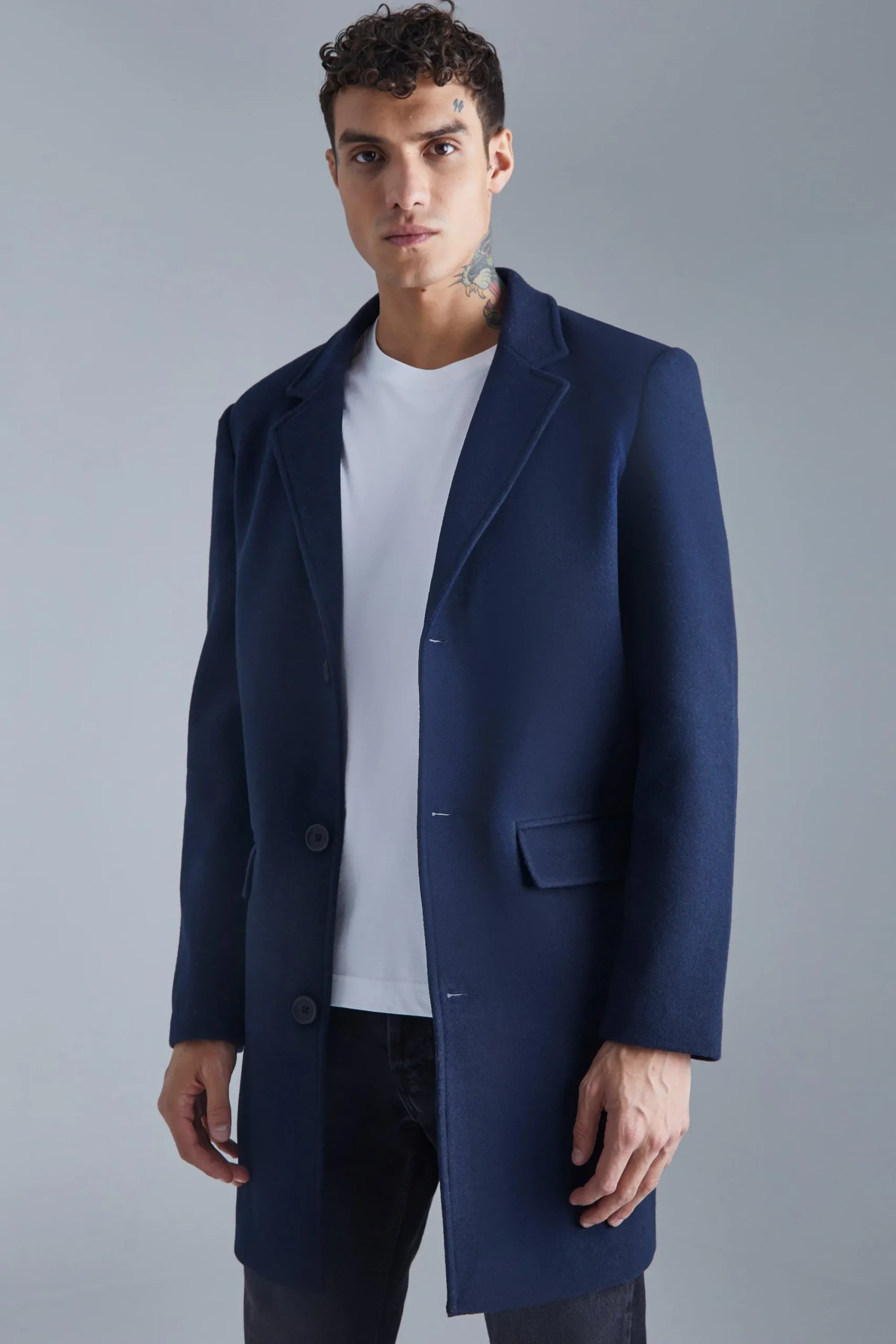 boohooMAN Single Breasted Wool Mix Overcoat | UK| Coats & Jackets