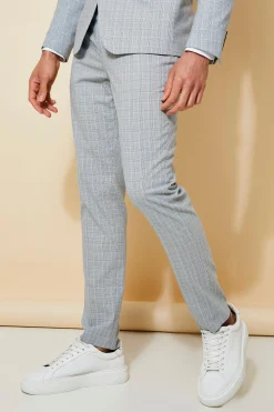 boohooMAN Skinny Check Suit Trousers | UK| Trousers