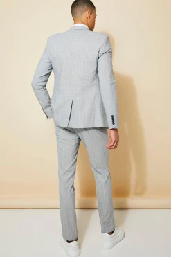 boohooMAN Skinny Check Suit Trousers | UK| Trousers