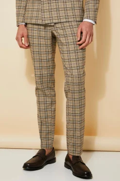 boohooMAN Skinny Check Suit Trousers | UK| Trousers