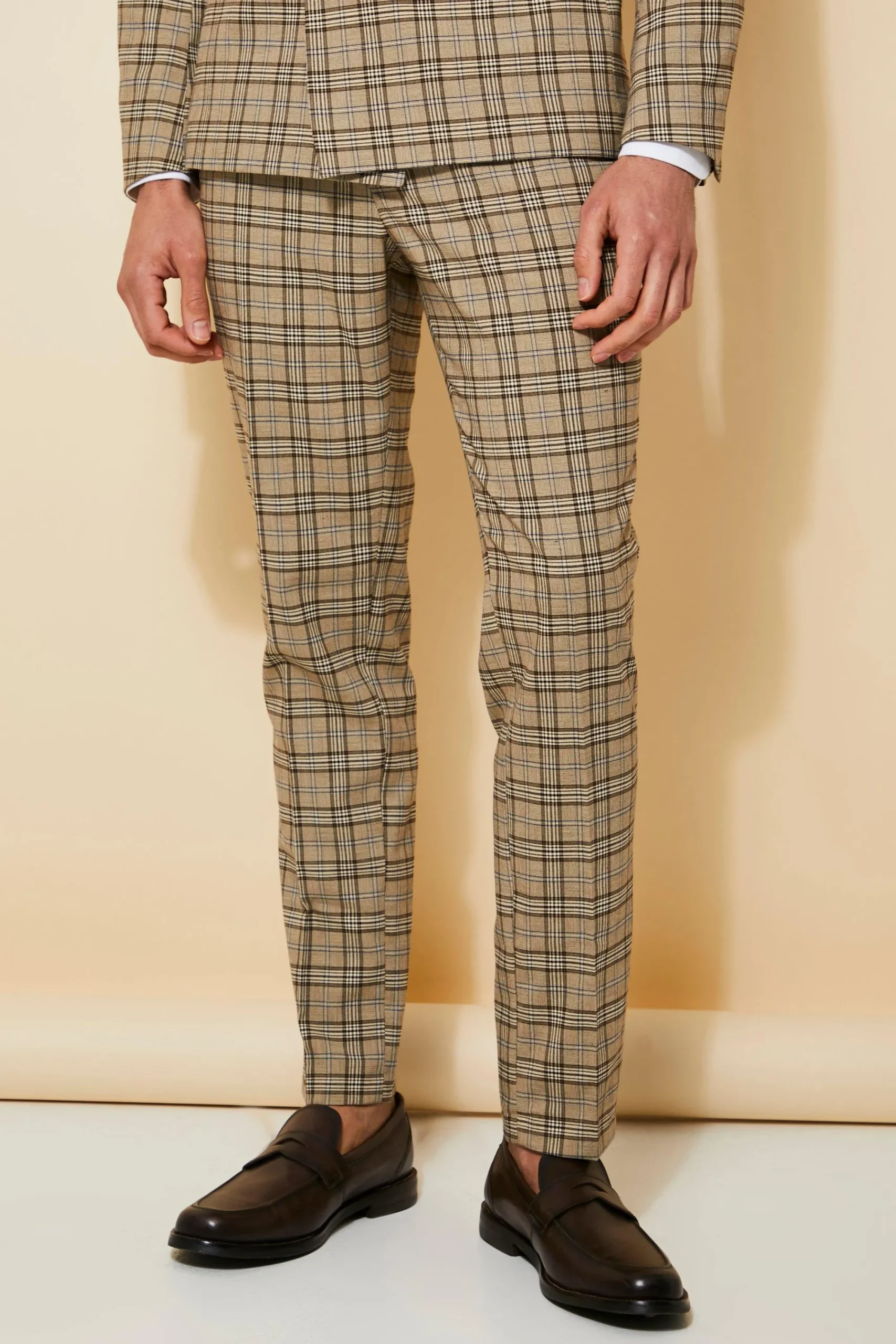 boohooMAN Skinny Check Suit Trousers | UK| Trousers