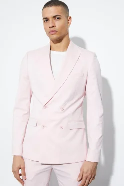 boohooMAN Skinny Double Breasted Linen Suit Jacket | UK| Suits & Tailoring