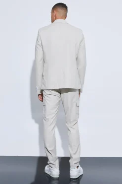 boohooMAN Skinny Fit Cargo Suit Trousers | UK| Suits & Tailoring