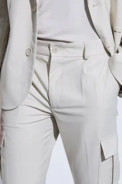boohooMAN Skinny Fit Cargo Suit Trousers | UK| Suits & Tailoring