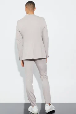 boohooMAN Skinny Fit Collarless Suit | UK| Suits & Tailoring