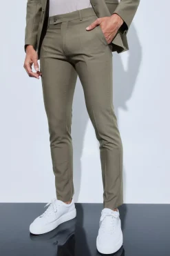 boohooMAN Skinny Fit Cropped Suit Trousers | UK| Suits & Tailoring|Trousers