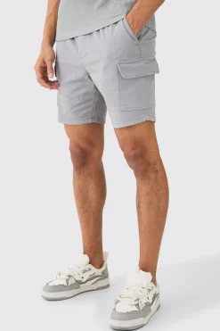boohooMAN Skinny Fit Elasticated Waist Cargo Shorts In | UK| Shorts