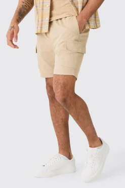 boohooMAN Skinny Fit Elasticated Waist Cargo Shorts In | UK| Shorts