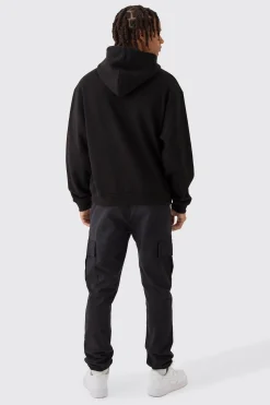 boohooMAN Skinny Fit Elasticated Waist Cuffed Cargo Trousers | UK| Trousers|Cargos