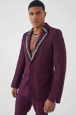 boohooMAN Skinny Fit Embellished Suit | UK| Suits & Tailoring