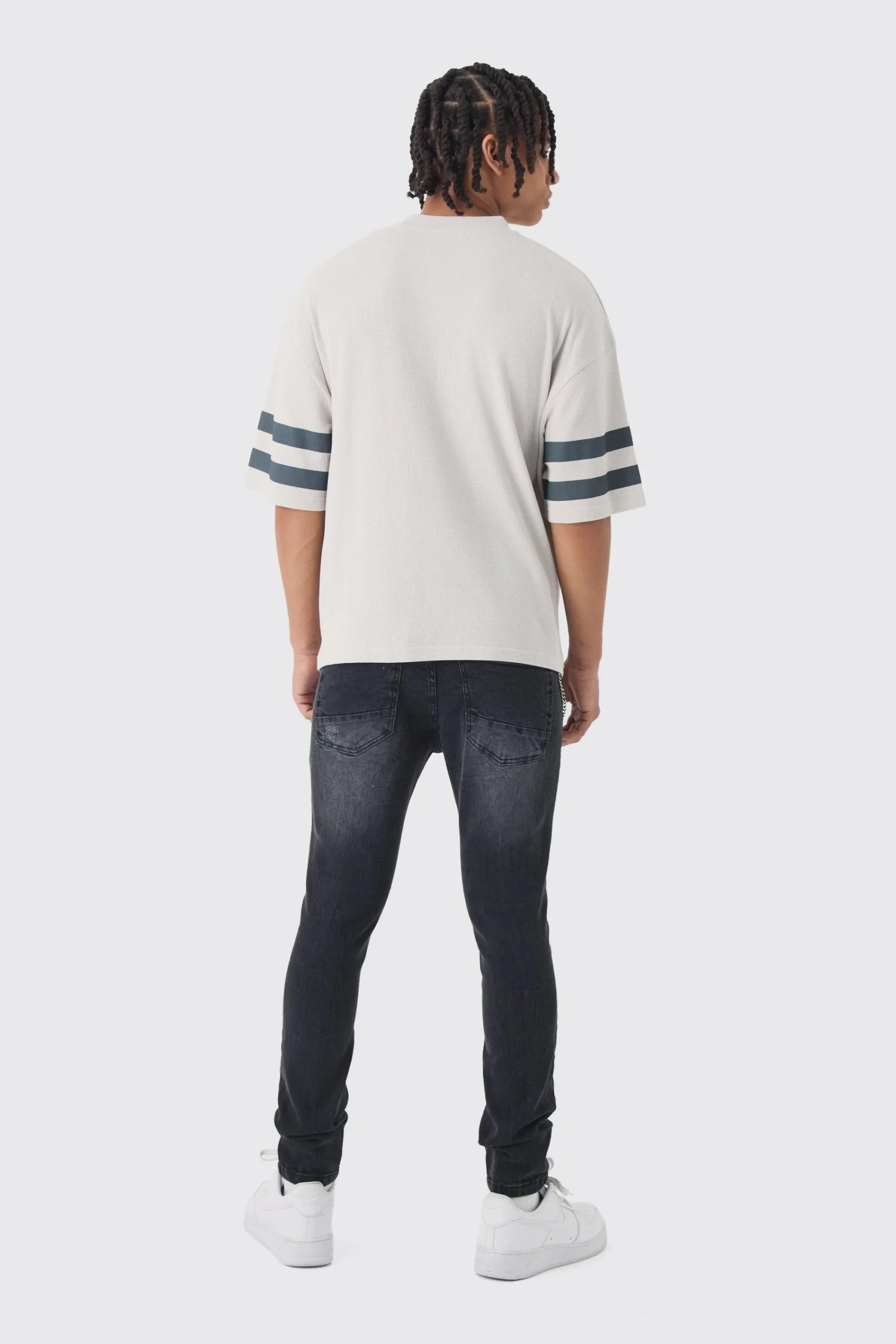 boohooMAN Skinny Fit Graffiti Ripped Jeans With Chain | UK| Trousers|Jeans