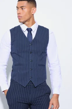 boohooMAN Skinny Fit Pinstripe Double Breasted Suit | UK| Suits & Tailoring