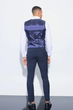boohooMAN Skinny Fit Pinstripe Waistcoat | UK| Suits & Tailoring
