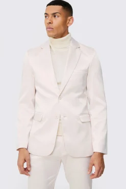 boohooMAN Skinny Fit Satin Blazer | UK| Suits & Tailoring