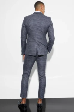 boohooMAN Skinny Fit Single Breasted Checked Blazer | UK| Suits & Tailoring