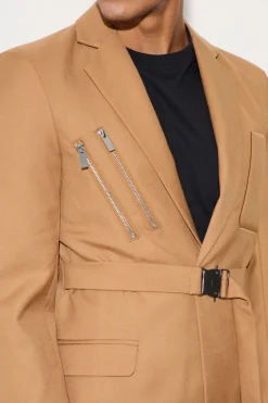 boohooMAN Skinny Fit Single Breasted Wrap Belt Blazer | UK| Suits & Tailoring