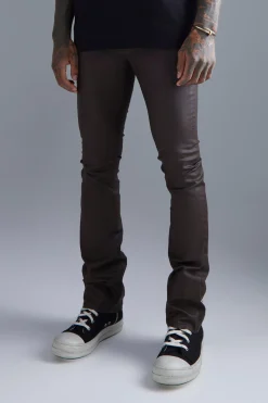 boohooMAN Skinny Flare Coated Jeans | UK| Trousers|Jeans