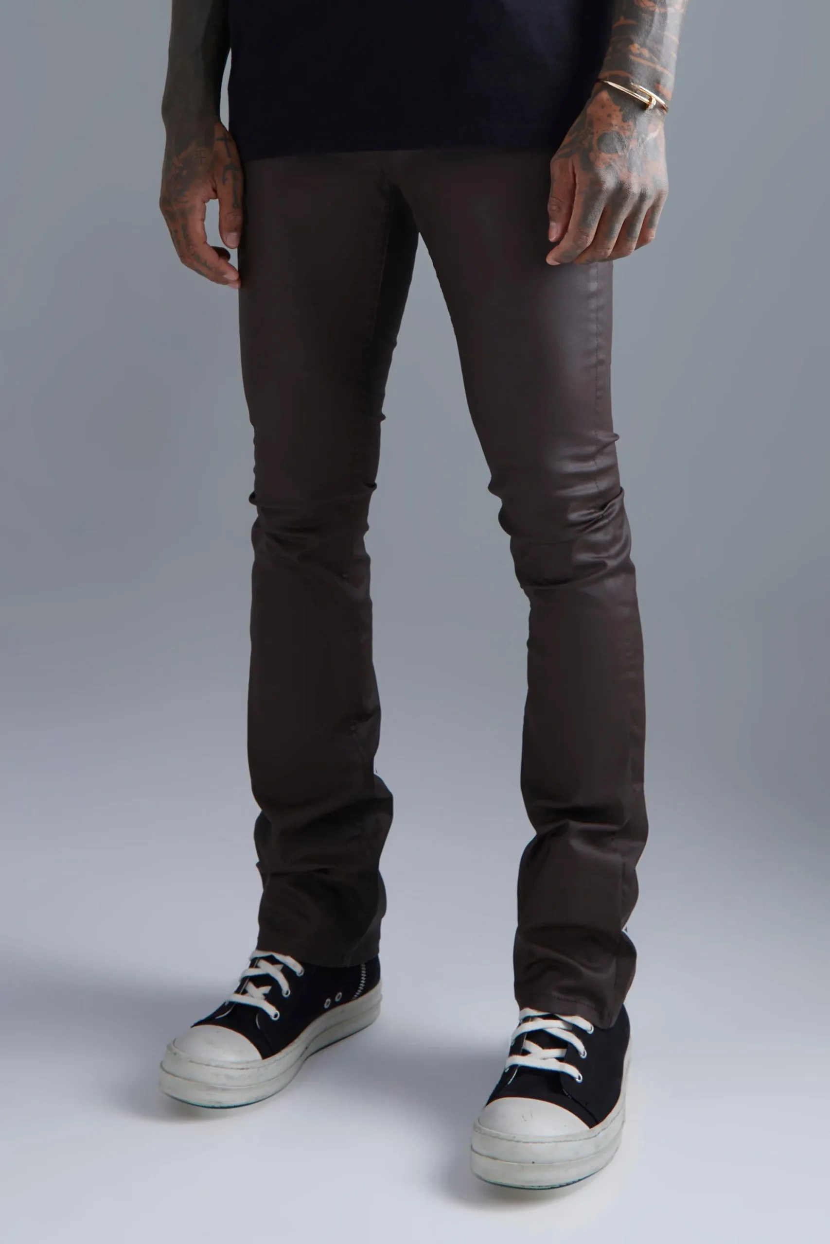 boohooMAN Skinny Flare Coated Jeans | UK| Trousers|Jeans