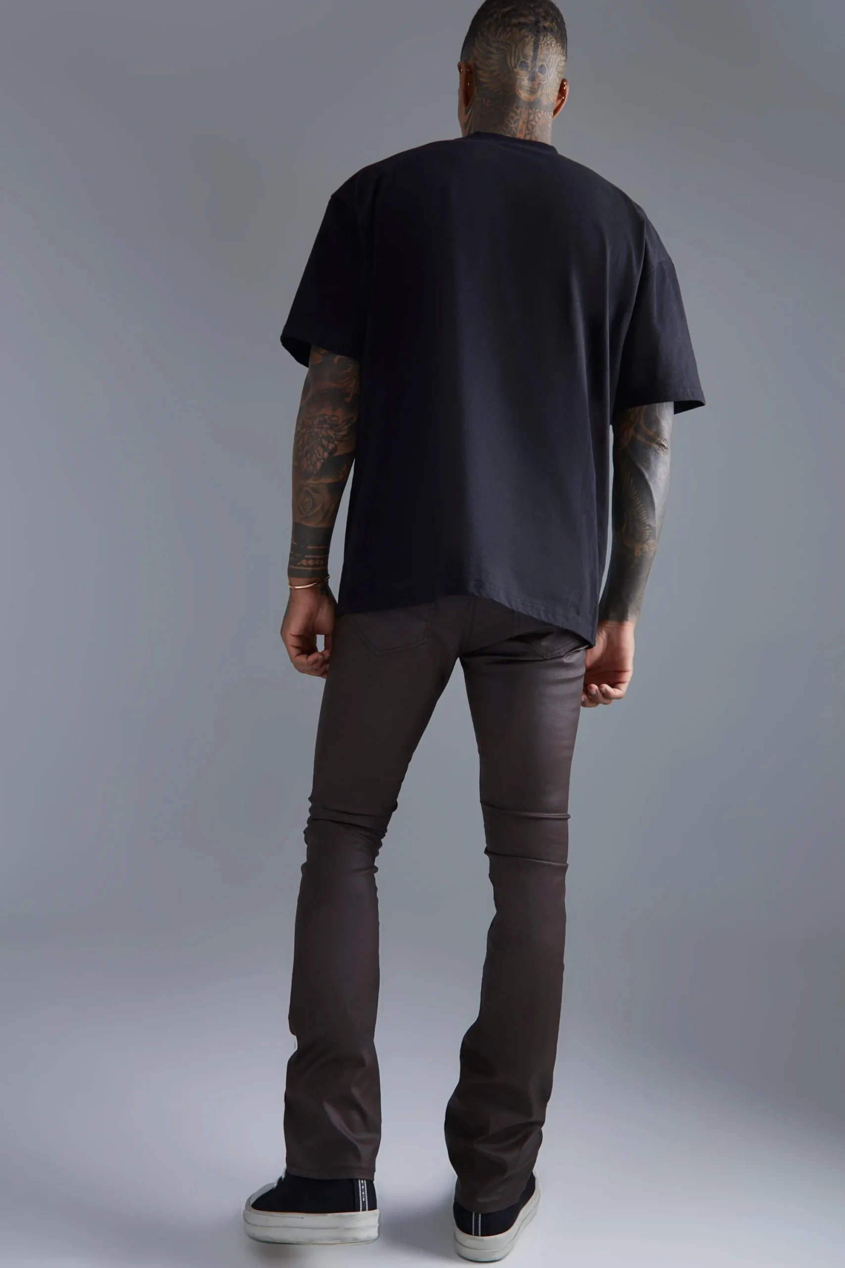 boohooMAN Skinny Flare Coated Jeans | UK| Trousers|Jeans