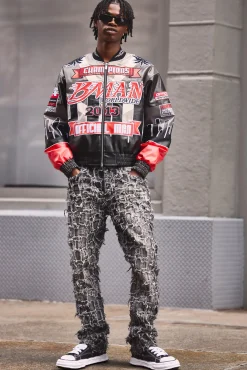 boohooMAN Skinny Flare Extreme Patchwork Jeans | UK| Jeans