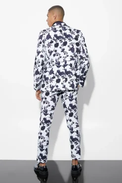 boohooMAN Skinny Floral Printed Suit Jacket | UK| Suits & Tailoring
