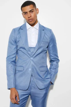 boohooMAN Skinny Single Breast Mini Texture Suit Jacket | UK| Suits & Tailoring