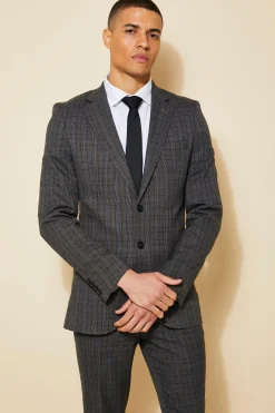 boohooMAN Skinny Single Breasted Check Suit Jacket | UK| Suits & Tailoring