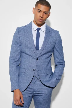 boohooMAN Skinny Single Breasted Micro Check Jacket | UK| Suits & Tailoring