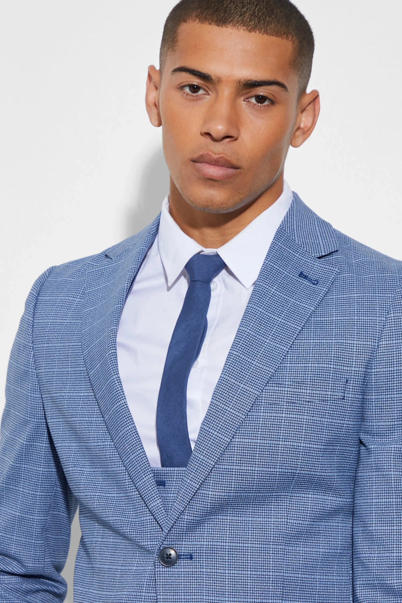 boohooMAN Skinny Single Breasted Micro Check Jacket | UK| Suits & Tailoring