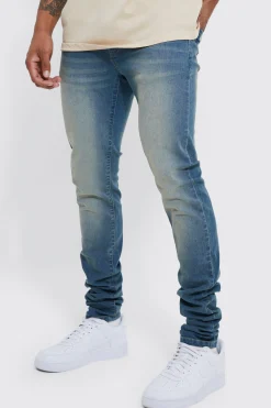 boohooMAN Skinny Stacked Extreme Washed Jeans | UK| Jeans