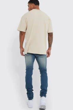 boohooMAN Skinny Stacked Extreme Washed Jeans | UK| Jeans