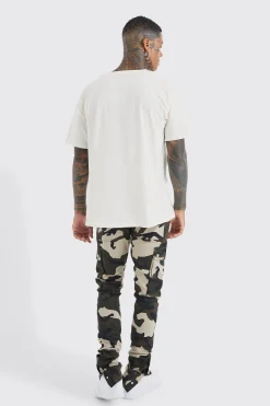 boohooMAN Skinny Stacked Popper Hem Camo Cargo Trouser | UK| Trousers|Cargos