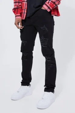 boohooMAN Skinny Stretch All Over Rip Jeans | UK| Trousers|Jeans