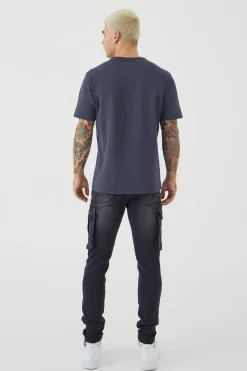 boohooMAN Skinny Stretch Cargo Jean | UK| Trousers|Jeans