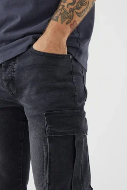 boohooMAN Skinny Stretch Cargo Jean | UK| Trousers|Jeans